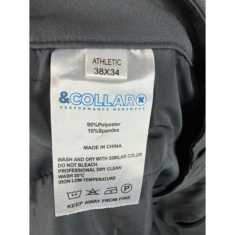 NWT &Collar Athletic Performance Pants Mens 38x29 Gray Stretch Recycled Tech - Picture 11 of 12